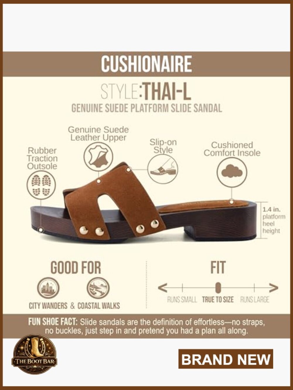 Genuine Leather Suede Platform Sandals Women Heeled Slide Adjustable Strap - Picture 4 of 7